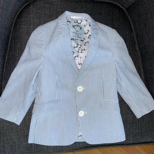 Seersucker blue and white blazer